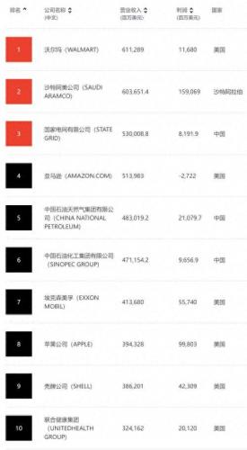 世界公司排名前十(世界第一大公司)插图