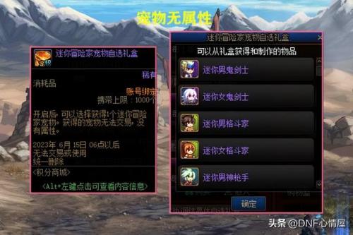 dnf迷你冒险家宠物(dnf迷你冒险家宠物外观)插图1