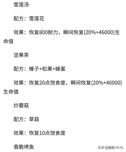 幻塔食谱大全及配方(幻塔食谱100种)插图4