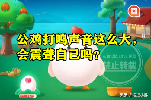 公鸡打鸣声音那么大蚂蚁庄园(蚂蚁庄园今日答案噪音)插图