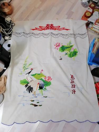 刺绣门帘(民国晚期绣花丝绸刺绣大门帘全图)插图6
