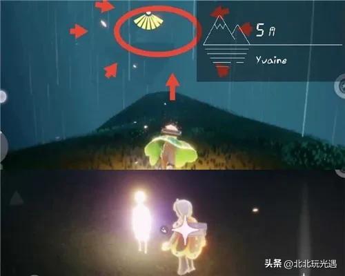 光遇雨林18个小金人位置(光遇雨林入口星星石头)插图4