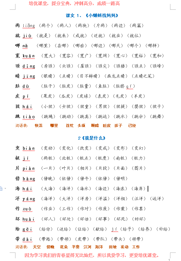 小学二年级睛的组词(睛开头的词语2个字)插图2