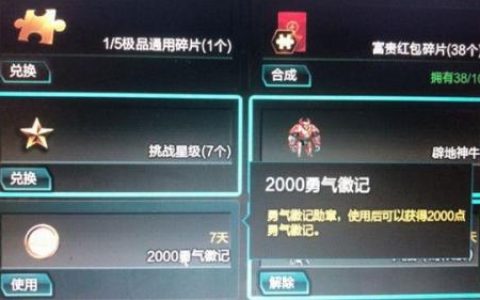 逆战勇气徽记作用解析(逆战勇气徽记怎么搞积分)