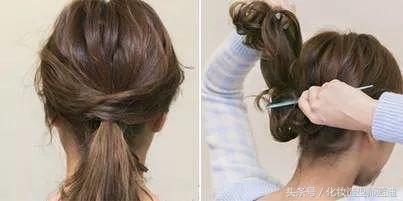 花苞头扎法步骤(盘发图解)插图3
