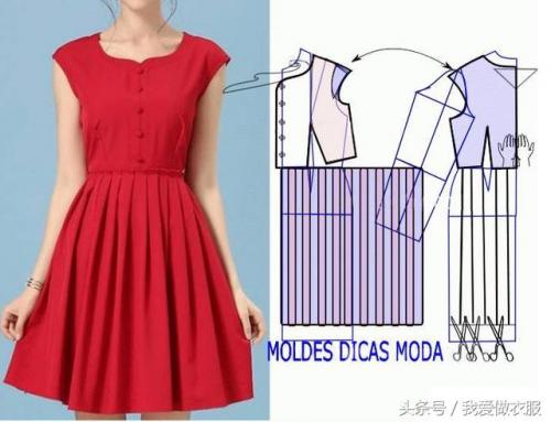 连衣裙裁剪图(自己裁剪衣服图解样板)插图4