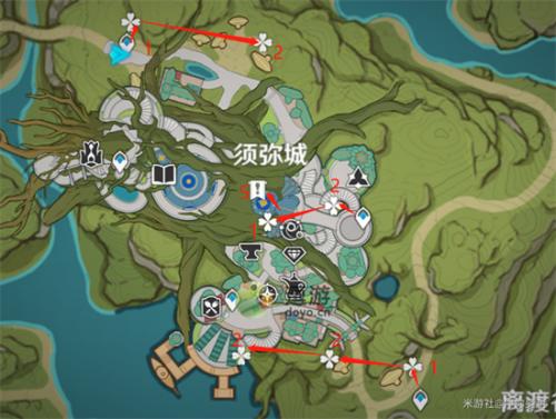 原神帕蒂沙兰快速收集路线图(原神石珀采集地点路线)插图3