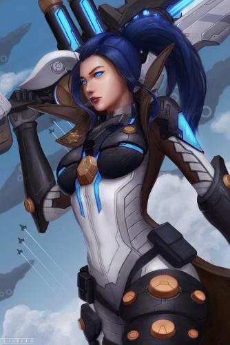 皮城女警扎头发壁纸(英雄联盟女警高清壁纸)插图1