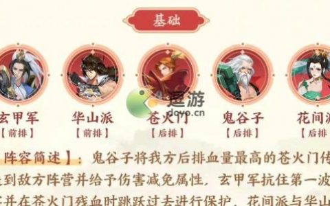 武林闲侠苍火派阵容搭配分享(苍风一目连阵容怎么搭配)