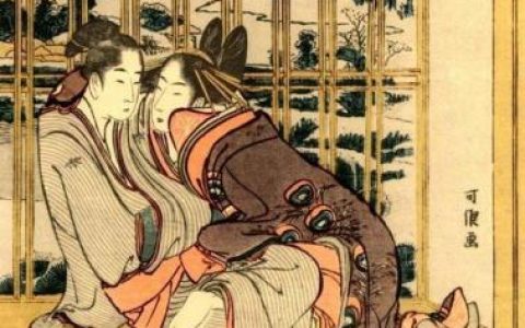 浮世绘春画(卧室鸳鸯戏水挂画)