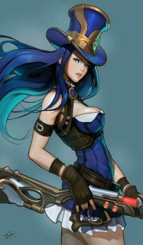 皮城女警扎头发壁纸(英雄联盟女警高清壁纸)插图2