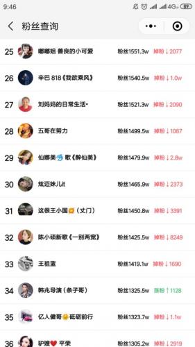 快手粉丝排行榜表(全国最火网红粉丝排行榜)插图2