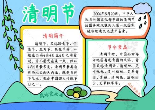 清明节手抄报简单字少(清明节手抄报好看简单)插图5