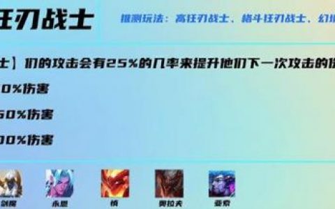 6狂刃战士阵容怎么搭配(新版本6斗士阵容)