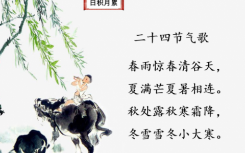 二十四节气歌歌词(24节气顺序时间表)