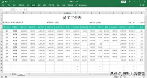工资表表格(最简单的员工工资表格)插图9