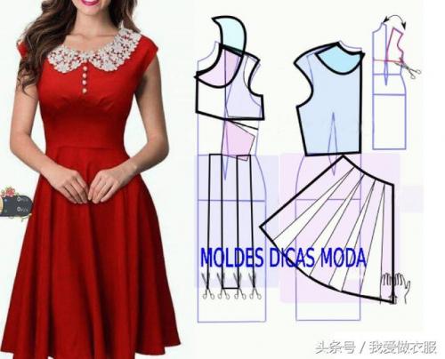 连衣裙裁剪图(自己裁剪衣服图解样板)插图1