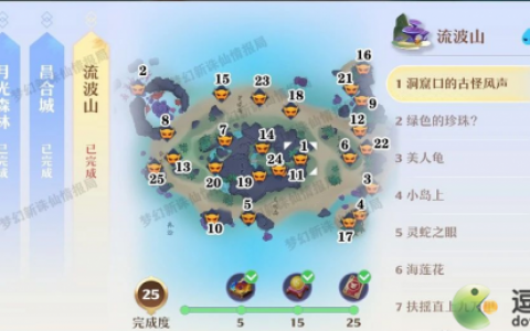 梦幻新诛仙流波山探灵位置大全(梦幻新诛仙探灵流波山攻略)