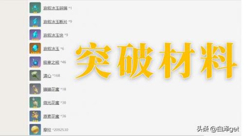 甘雨突破材料一览(甘雨90级所有突破材料)插图1