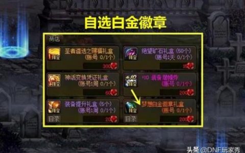 dnf龙骑士白金徽章(dnf瞎子白金徽章选什么)