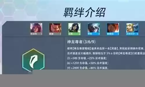 神龙尊者的羁绊阵容搭配插图