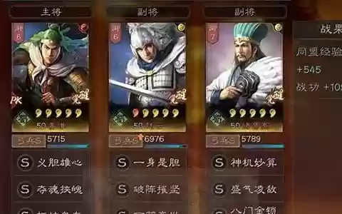 赵云姜维最强搭配阵容图