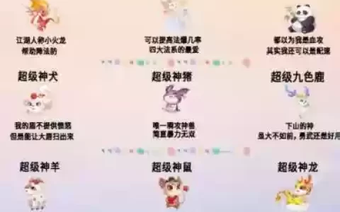 梦幻西游手游超级神兽排名